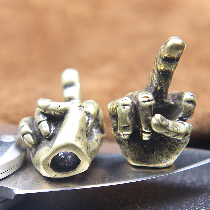 Retro Brass Middle Finger Up K - Paracord Survival Bracelet recension och pris
