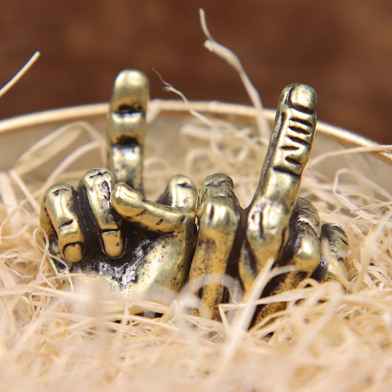 Retro Brass Middle Finger Up K - Paracord Survival Bracelet recension och pris