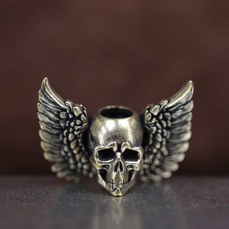 Winged Skull Brass Knife Beads - Paracord Survival Bracelet recension och pris
