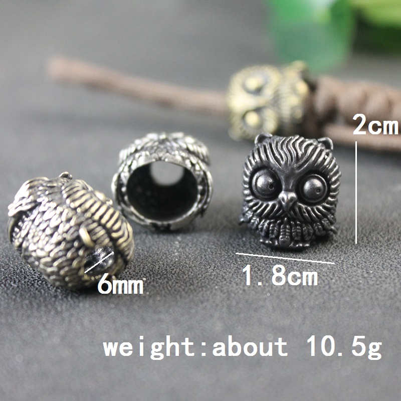 Cute Owl Brass Knife Bead EDC  - Paracord Survival Bracelet recension och pris