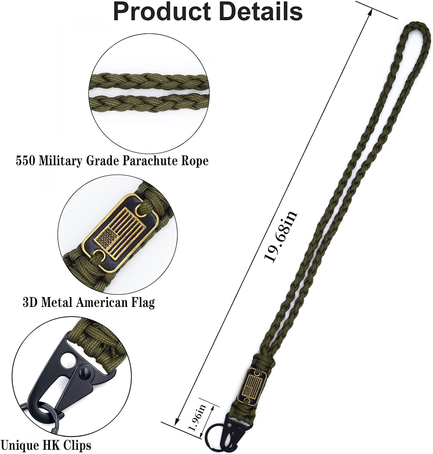 2 Pcs Heavy Duty Braided Parac - Paracord Survival Bracelet recension och pris