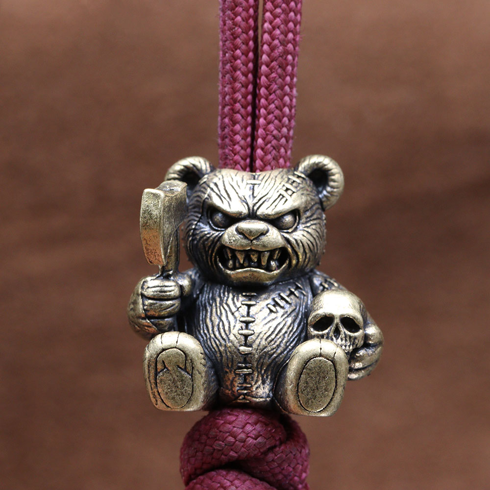 Axe Bear Brass Knife Bead Skul - Paracord Survival Bracelet recension och pris