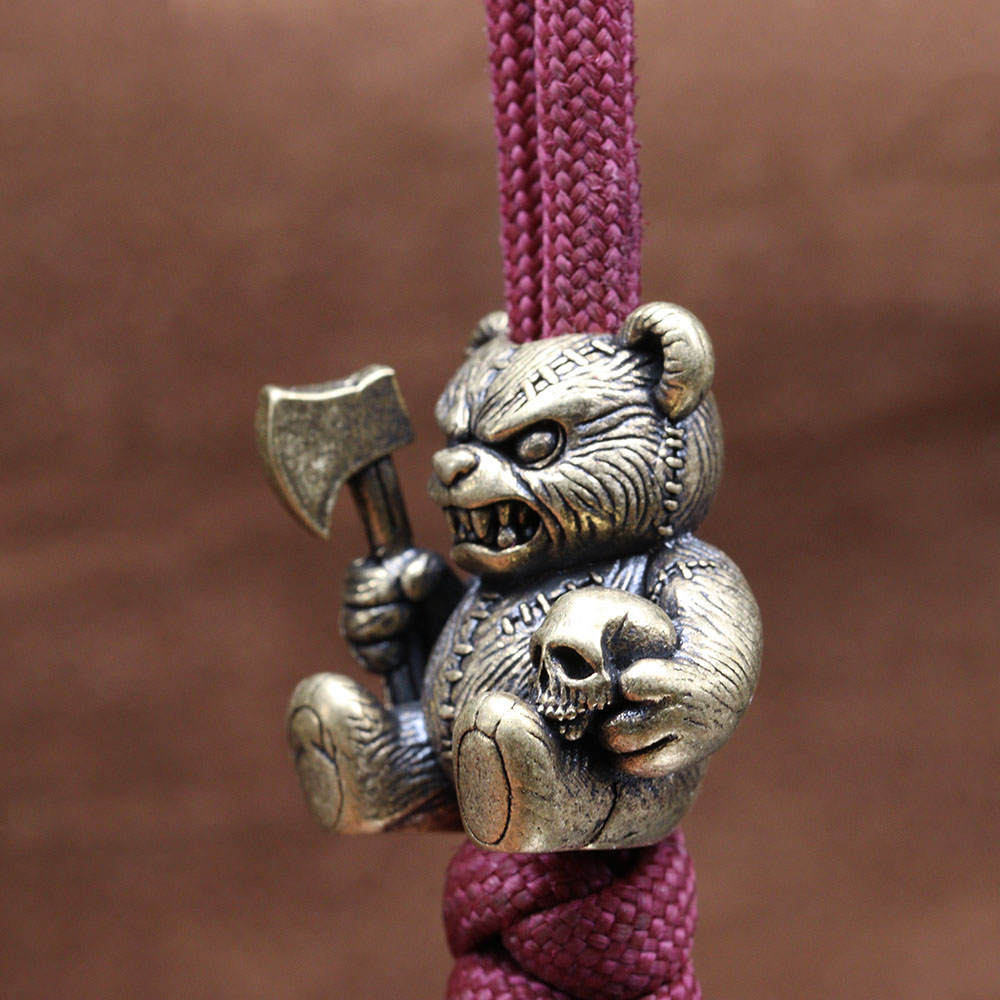 Axe Bear Brass Knife Bead Skul - Paracord Survival Bracelet recension och pris