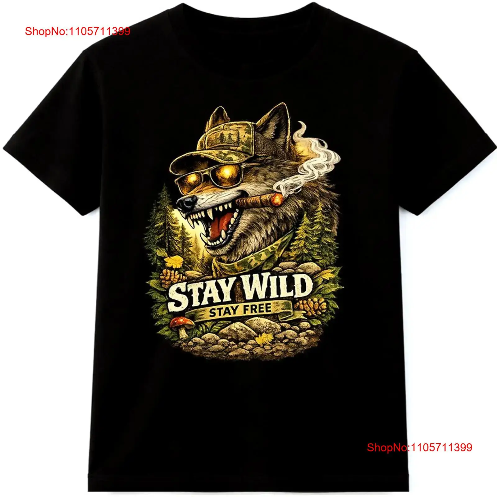 Wolf T Shirt Stay Wild Free Ou - Wildman Hunting & Outdoor Robertson recension och pris