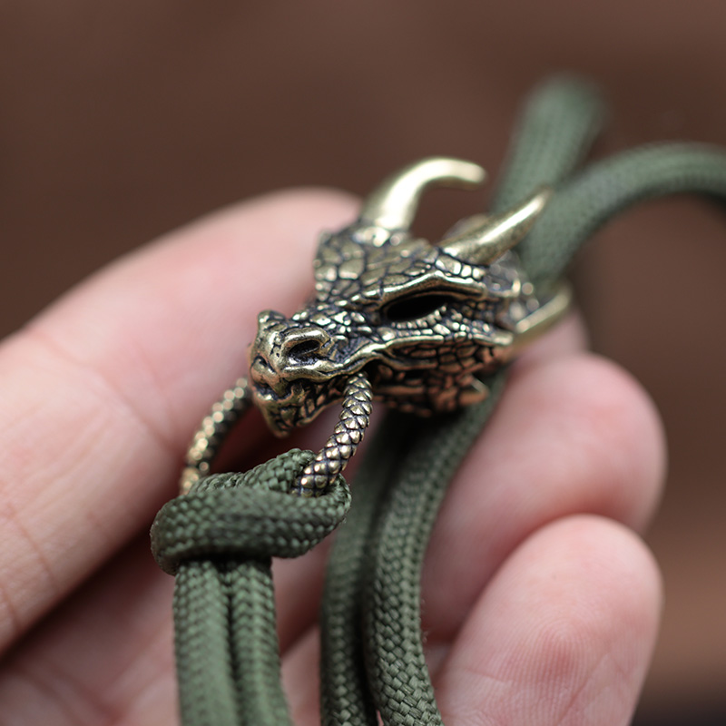 Dragon Head Brass Buckle EDC O - Paracord Survival Bracelet recension och pris